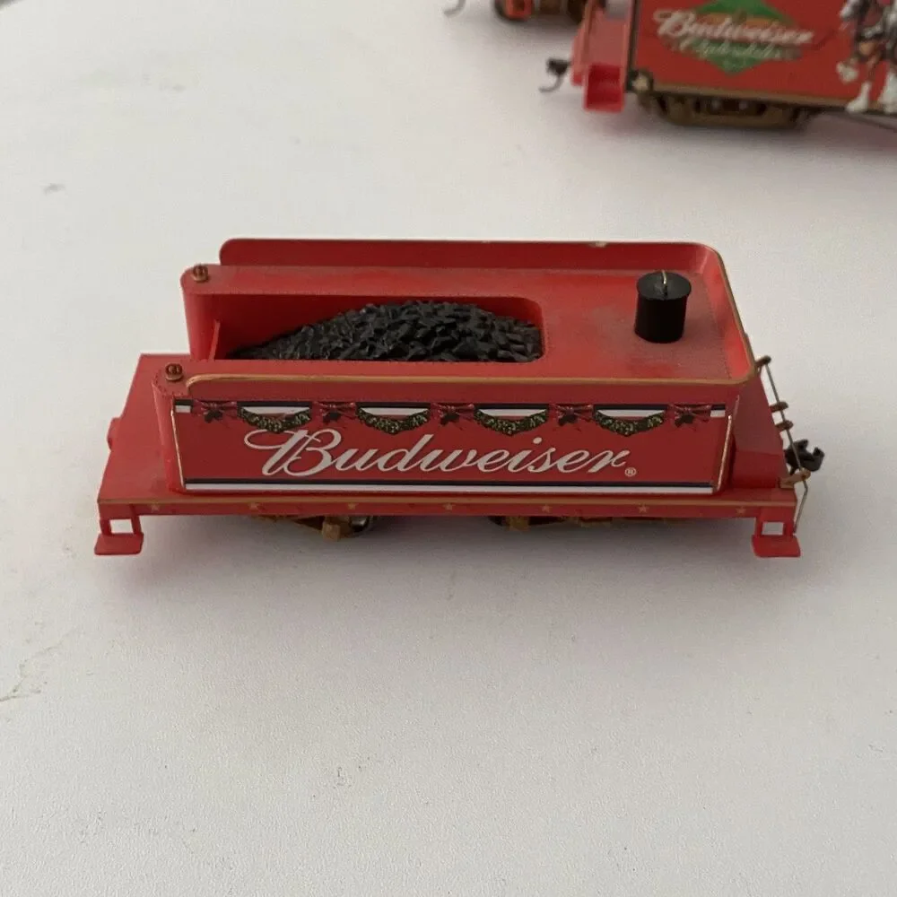Hawthorne Village Budweiser Train Locomotive & Tender & Cars Holiday